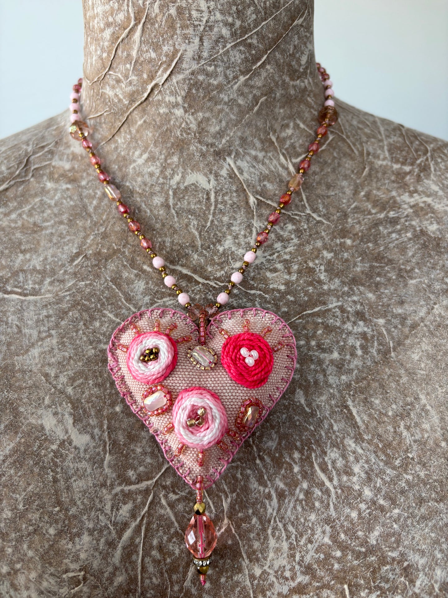 Fabric Heart Necklaces