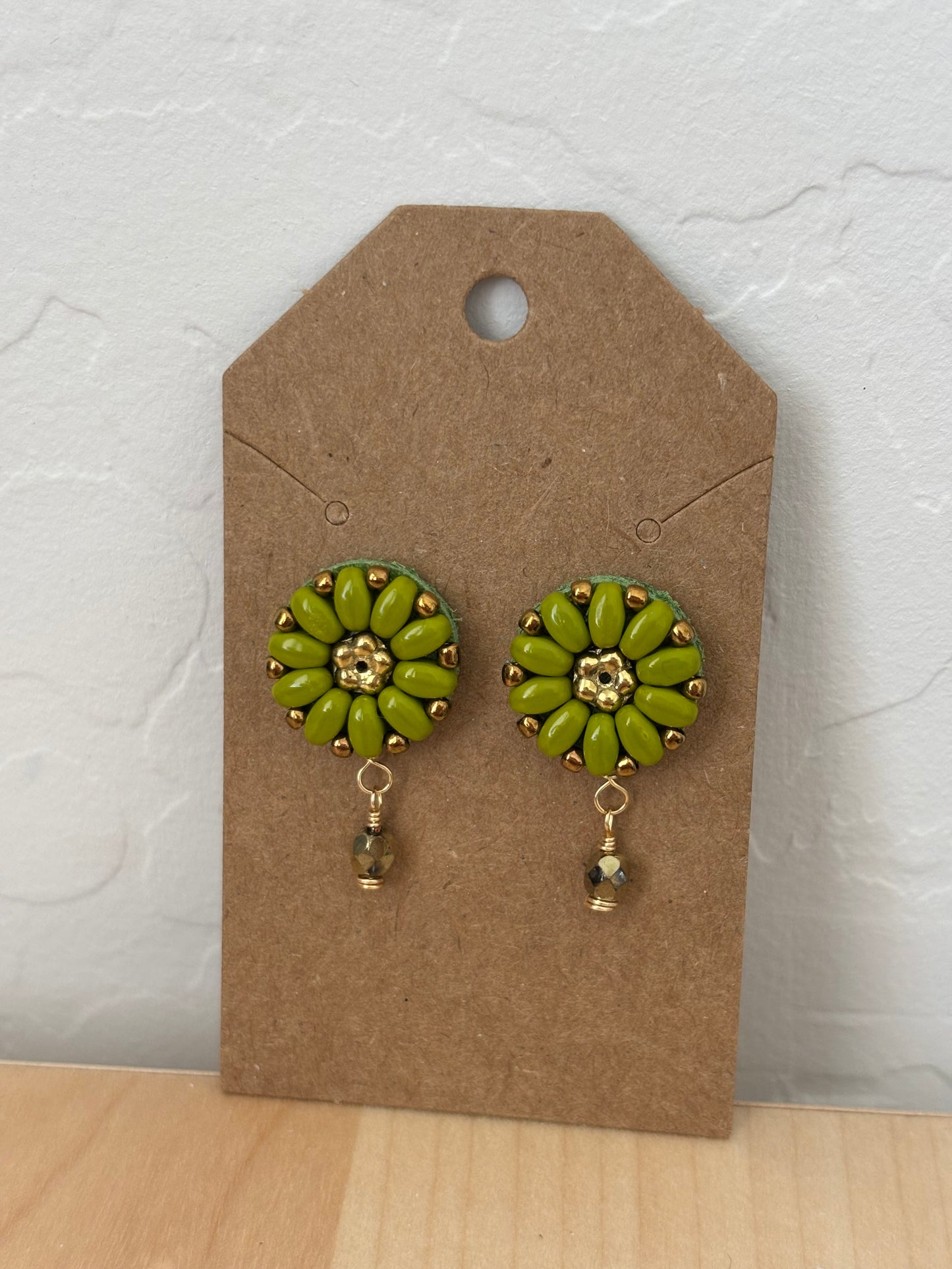 Czech Glass Floral Design 1" Earrings