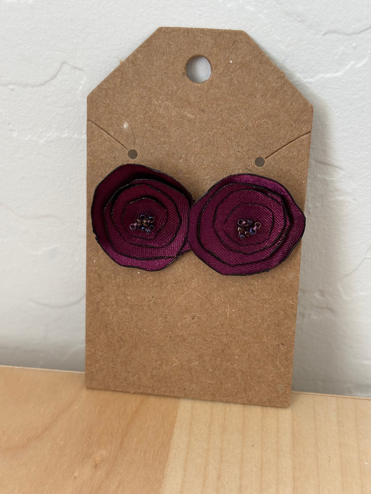 Fabric Rose Earrings