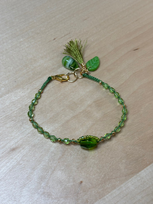 Macrame Czech Glass Bracelet