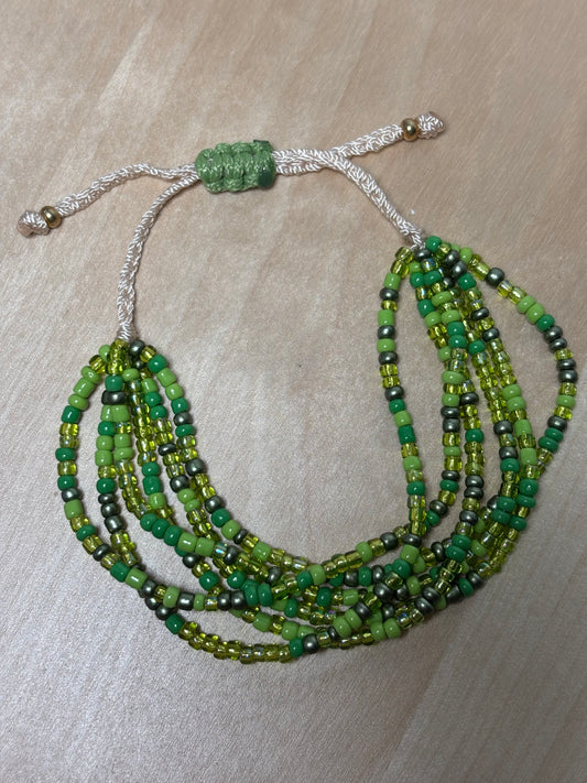 Adjustable Glass Beads Bracelet