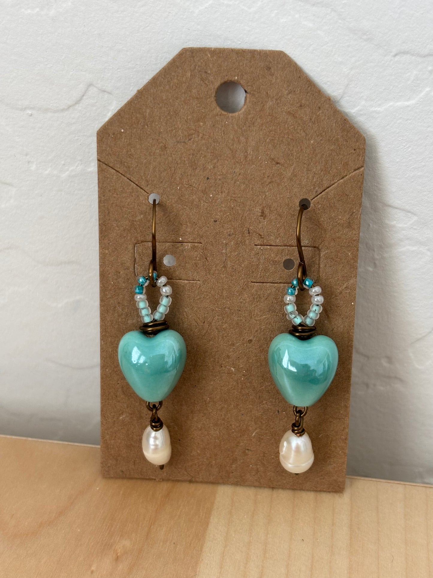 Ceramic & Peral 2" Earrings